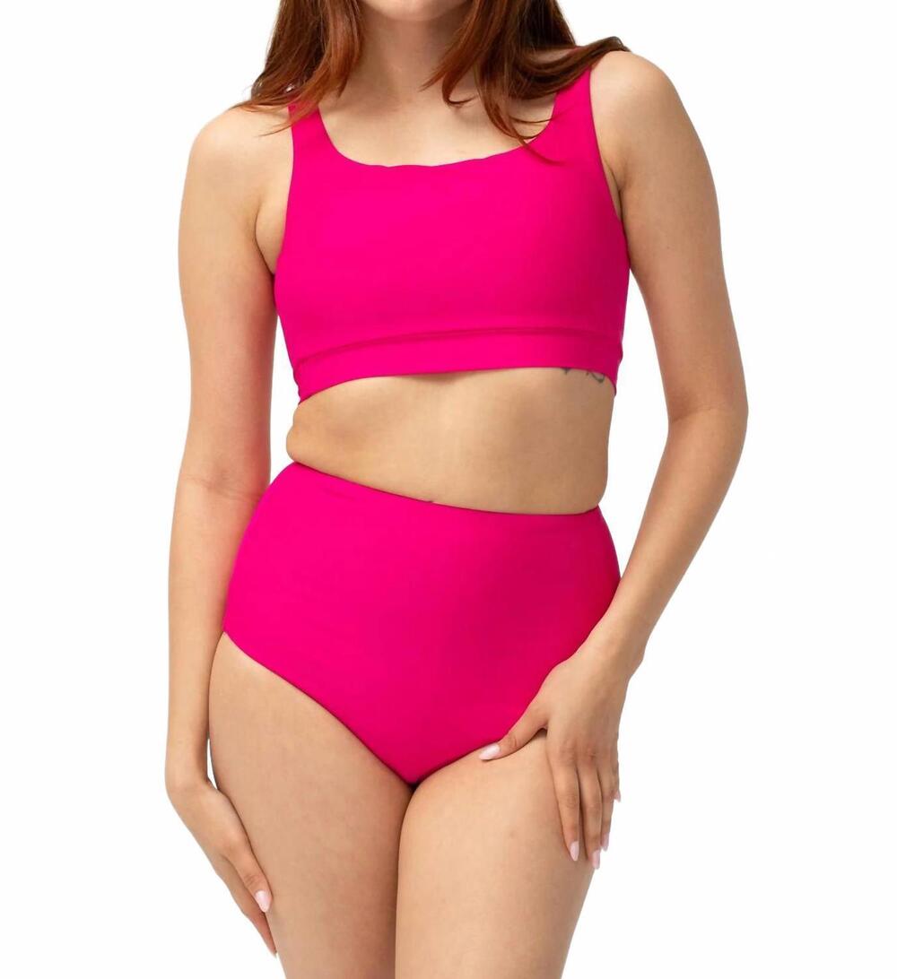NEW POST SWIM kim top in powerful pink